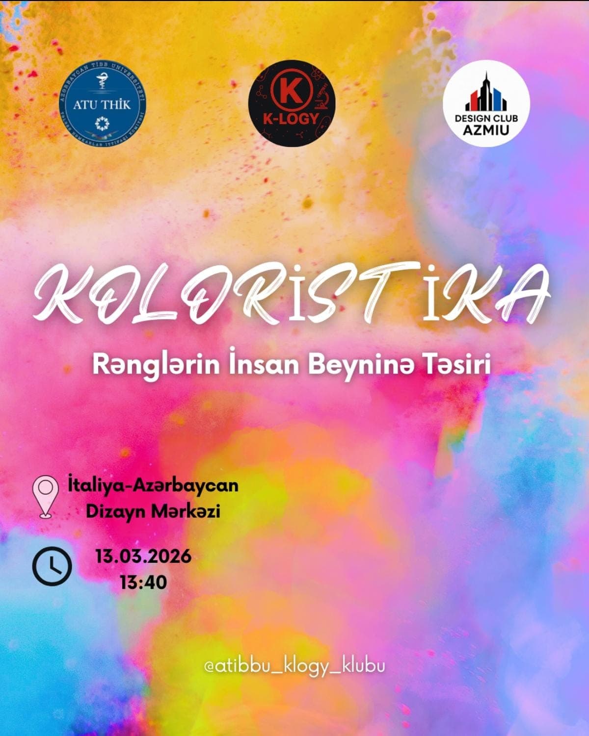 Rənglərin İnsan Beyninə Təsiri tədbir afişası